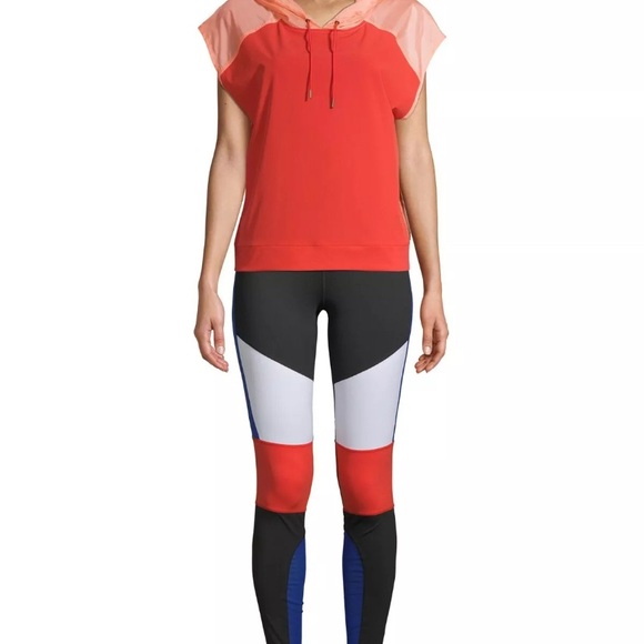 AVIA Women’s Orange Colorblock Sleeveless Windbreaker, Medium - Picture 2 of 11